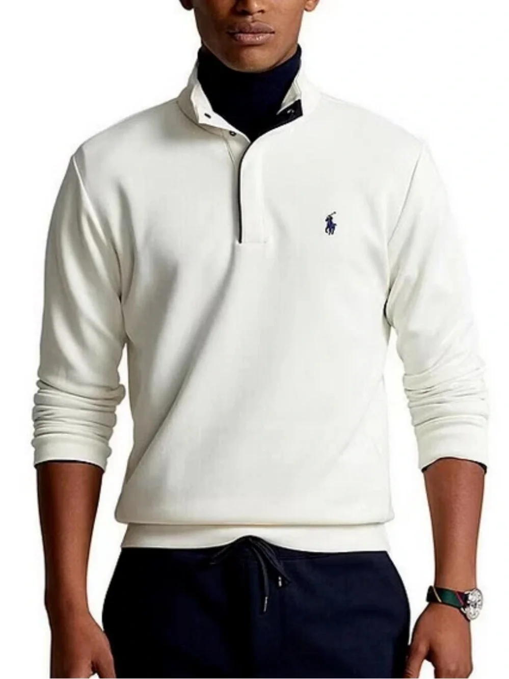 Polo Ralph Lauren Men’s Double Knit Quarter Snap Pullover Cream size 2XB